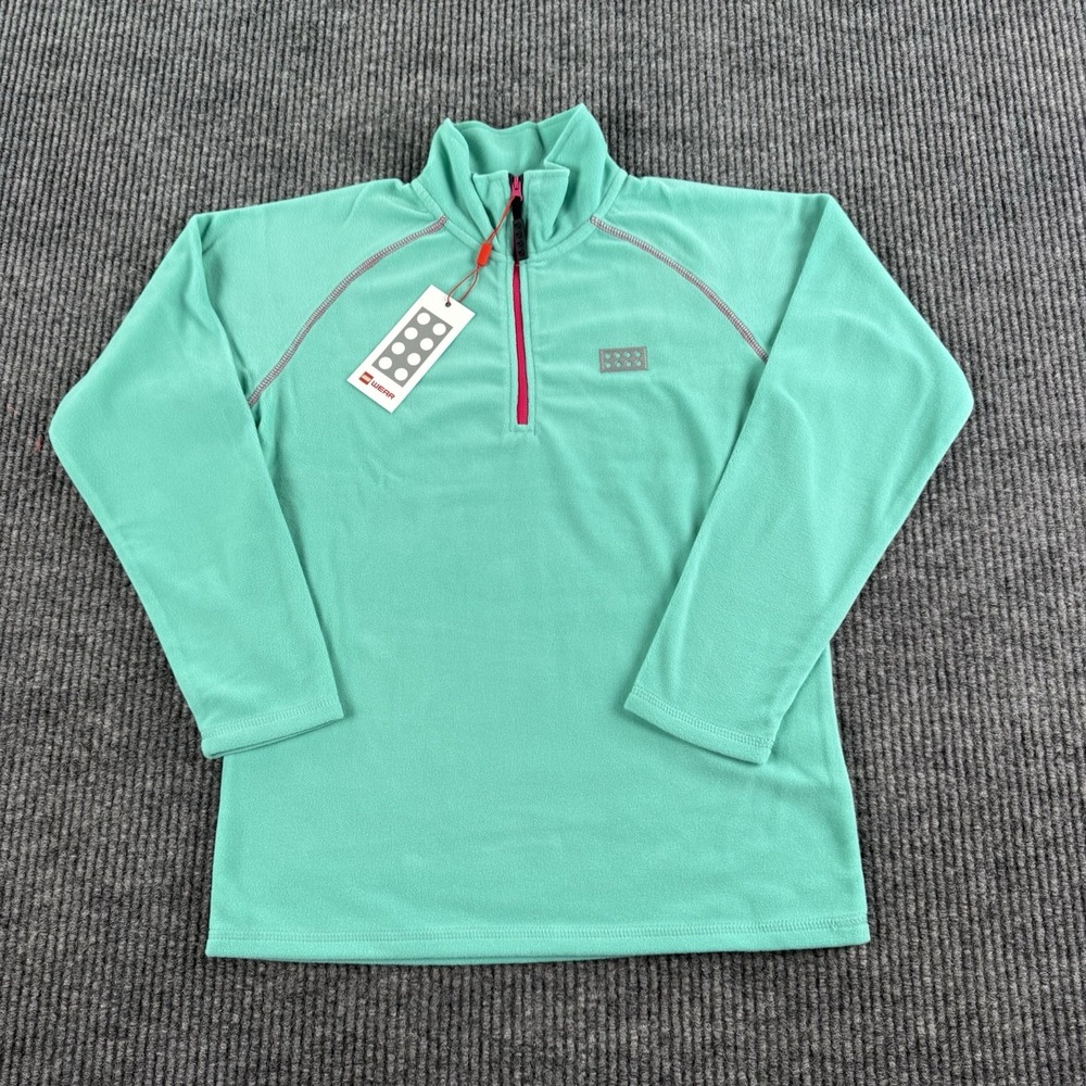 NWT LEGO Wear Kids Fleece Pullover Size 152 12 Years 1/4 Zip Teal LWSINCLAIR 702
